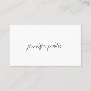 Carte De Visite Moderne Elegant Libre Script Professionnel Simple