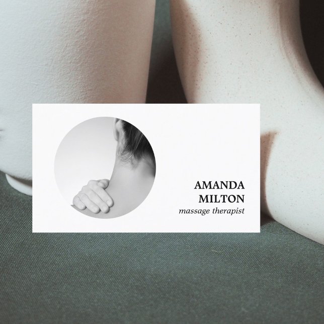 Carte De Visite Moderne Elégant Massage Photo (Créateur téléchargé)