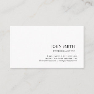 Carte De Visite Moderne Élégant minimaliste Professionnel Plain