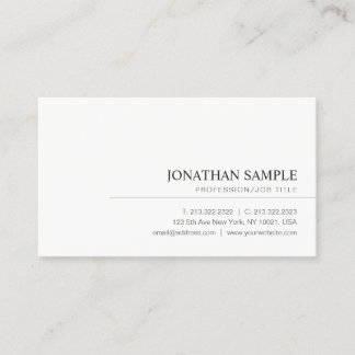 Carte De Visite Moderne Élégant minimaliste Professionnel Plain
