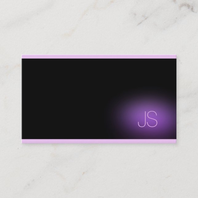 Carte De Visite Moderne Élégant Monogramme Professionnel Purple Ch (Devant)