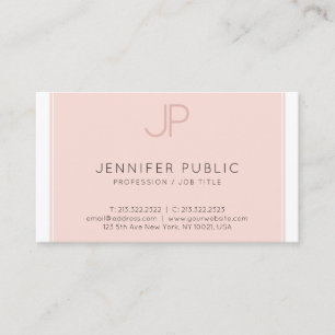Carte De Visite Moderne élégant Monogramme tendance rose vif Luxe