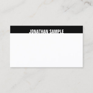 Carte De Visite Moderne Elégant noir blanc Modèle tendance B&W