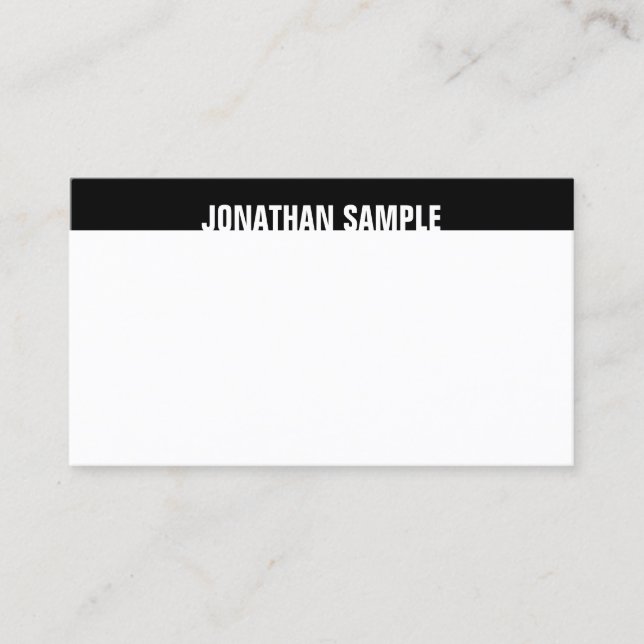 Carte De Visite Moderne Elégant noir blanc Modèle tendance B&W (Devant)