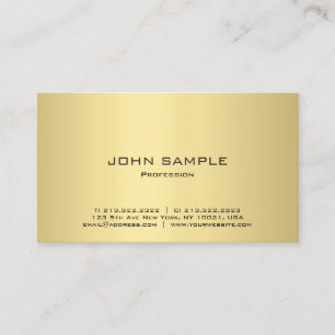 Carte De Visite Moderne Elegant Noir et Or Plain Professionnel