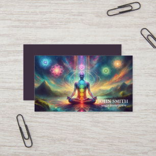 Carte De Visite Moderne Elégant or Chakra énergie spirituelle Yoga