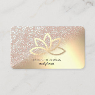 Carte De Visite Moderne Élégant Paillettes Dorées Bokeh Ombré Or L