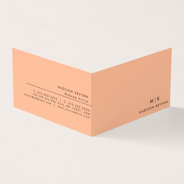 Carte De Visite Moderne Elegant Peach Fuzz Beauty Professional (Extérieur)