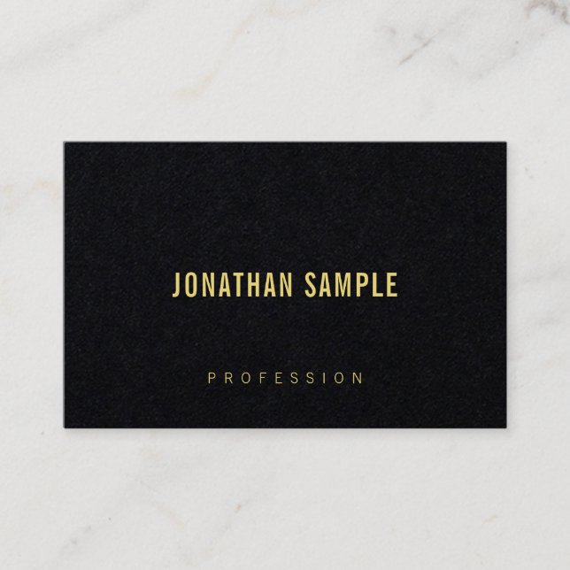 Carte De Visite Moderne Elegant Premium Noir Luxueux (Devant)