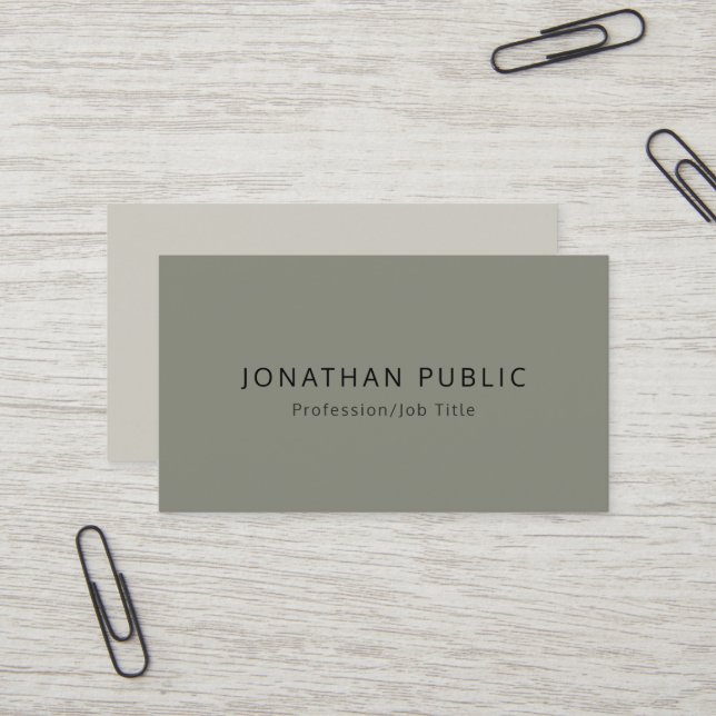 Carte De Visite Moderne Elegant Premium Silk Finish Modèle de luxe (Devant/Arrière en situation)
