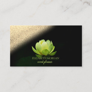 Carte De Visite Moderne Elégant professionnel Lotus Gold Bokeh