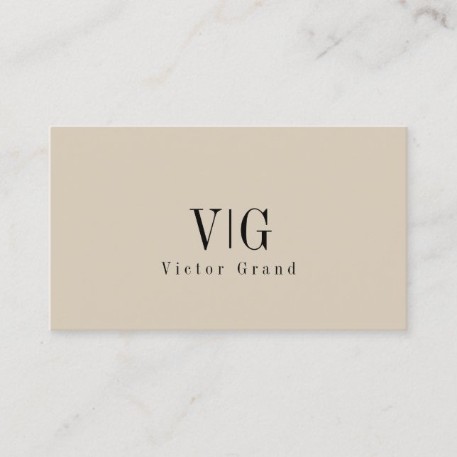 Carte De Visite Moderne Elegant Professionnel Simple Monogramme (Devant)