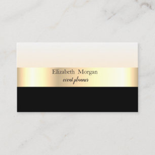 Carte De Visite Moderne Elégant rayé élégant Noir, Or