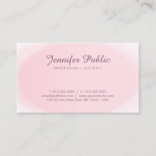 Carte De Visite Moderne Elegant Rose Blanc Chic Blanc Blanc