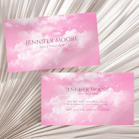 Moderne Elegant rose Blanc Étincelant Nuages Perso