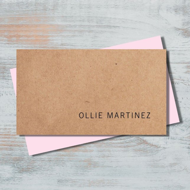 Carte De Visite Moderne Elégant Rose Imprimé Kraft Papier Consulta (Créateur téléchargé)