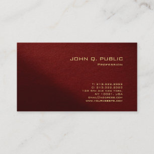 Carte De Visite Moderne Élégant Rouge Modèle Finition Perle Luxueu