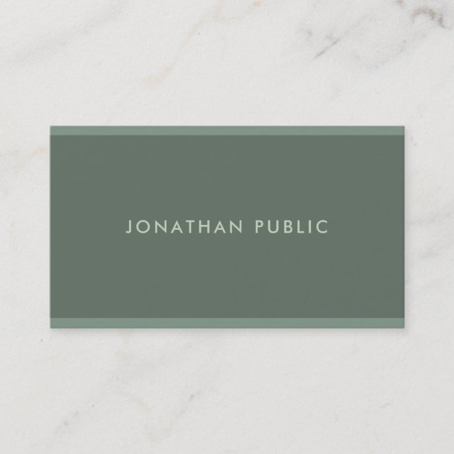 Carte De Visite Moderne Elégant Sage Green Design Cool professionn (Devant)