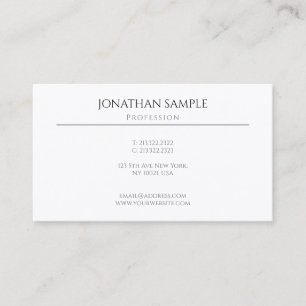 Carte De Visite Moderne Elegant Simple Design Professional Modèle
