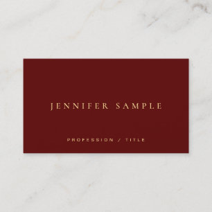 Carte De Visite Moderne Élégant Simple Modèle Luxe Rouge Marron