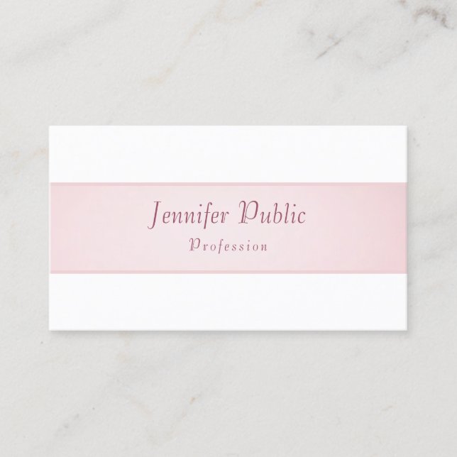 Carte De Visite Moderne Elégant tendance Simple Modèle Rose Or (Devant)