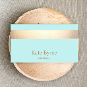 Carte De Visite Moderne Elegant Turquoise Bleu Bleu Bleu Bleu Bord