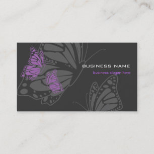 Carte De Visite Moderne élégant violet et foncé de papillon