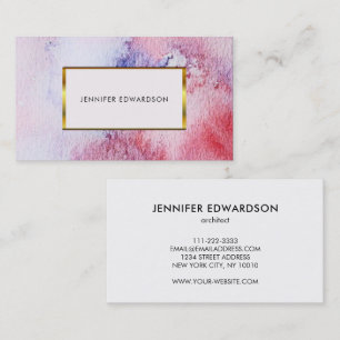 Carte De Visite Moderne élégante aquarelle splatter professionnel