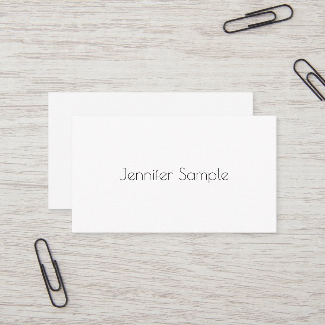 Carte De Visite Moderne Elite Design Professionnel Élégant Plain L (Devant/Arrière en situation)