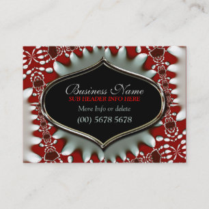 Carte de visite moderne en batik rouge + argent gr