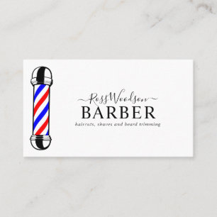 Carte de visite moderne en poteau de barbier