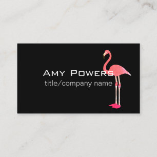 Carte De Visite moderne et audacieux flamingo rose et noir