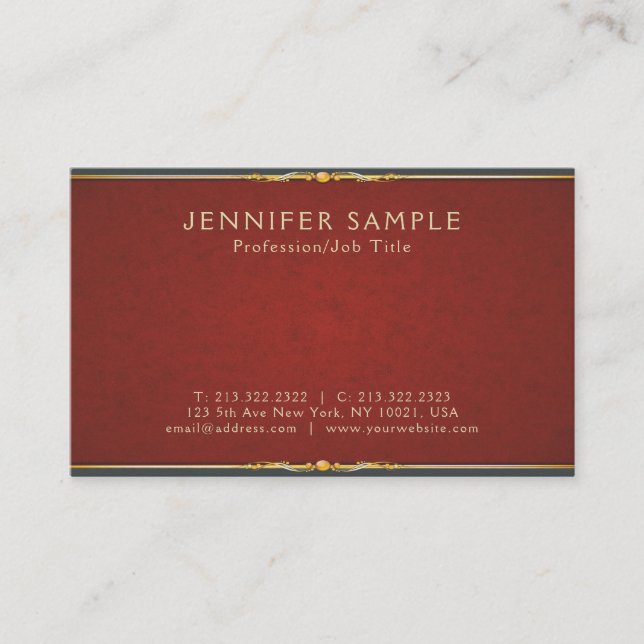 Carte De Visite Moderne et créatif élégant Premium Pearl Finish Lu (Devant)