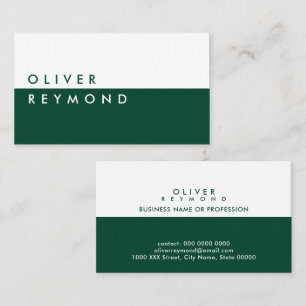 Carte De Visite Moderne et élégant demi-vert