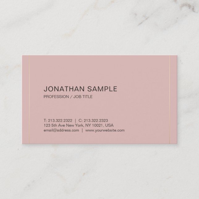 Carte De Visite Moderne et élégant Design Simple Luxe Silk (Devant)