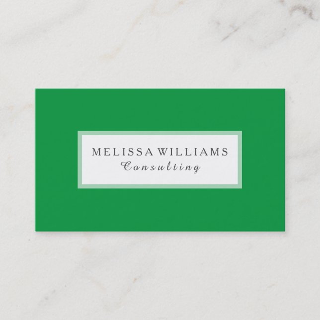 Carte De Visite Moderne et élégant Kelly Green & White Consulting (Devant)