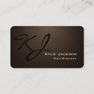 Carte De Visite Moderne et élégant Monogram Sepia Brown