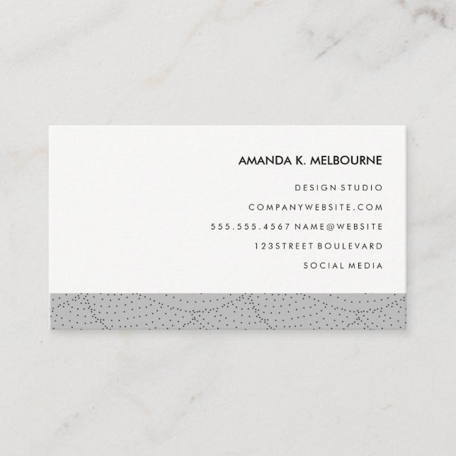 Carte De Visite Moderne et élégant Motif gris (Devant)