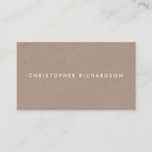 Carte De Visite MODERNE ET MINIMAL sur TAN CARDBOARD II