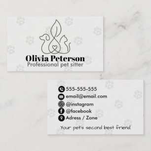 Carte de visite moderne et minimaliste pour Pet Si