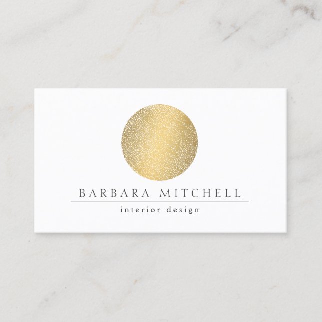 Carte de visite moderne Etched Gold Circle II (Devant)