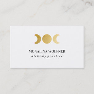 Carte De Visite Moderne Faux Gold Foil Lune Phase Élégante Simpl