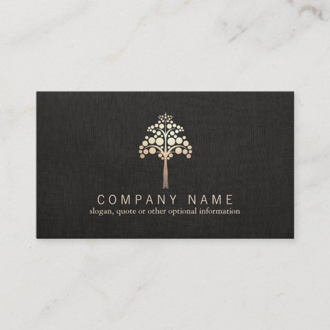 Carte De Visite Moderne Faux Gold Leaf Tree Nature (Devant)
