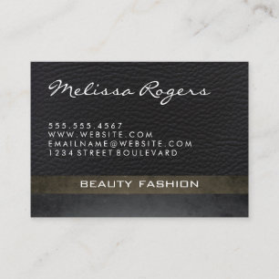 Carte De Visite Moderne Faux Leather II avec texture chic
