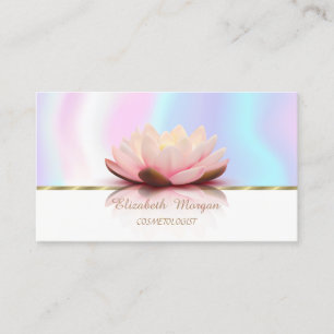 Carte De Visite Moderne Faux Rayure Dorée,Lotus,Holographique