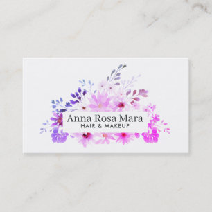 Carte De Visite Moderne féminin chic d'aquarelle florale élégante