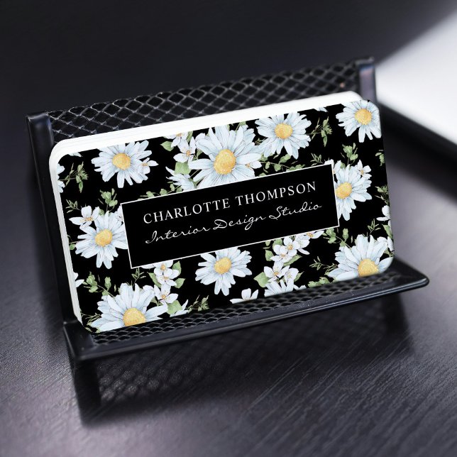 Carte De Visite Moderne Fille Chic Floral Dot Motif Professionnel (Créateur téléchargé)