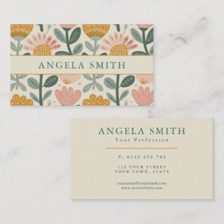 Carte De Visite Moderne Floral Boho