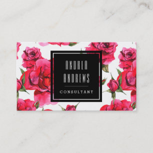 Carte de visite moderne floral de consultant en
