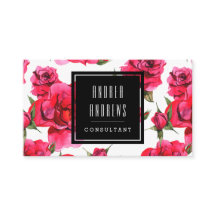 Carte de visite moderne floral de consultant en
